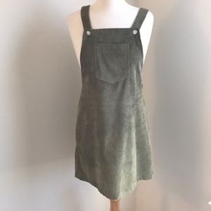 Olive Green Overall Dress! **Like New**
